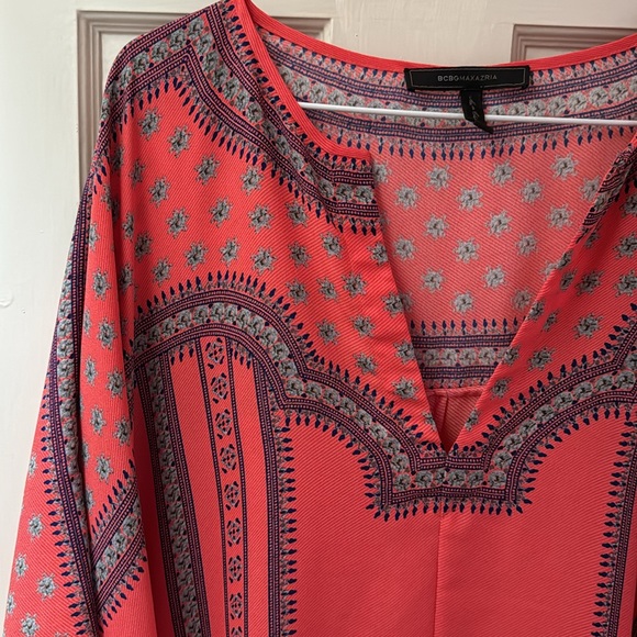 WOMENS BCBG MAXAZRIA REDBERRY CRISTEN HI LOW KAFTAN DRESS M/L - Picture 5 of 7